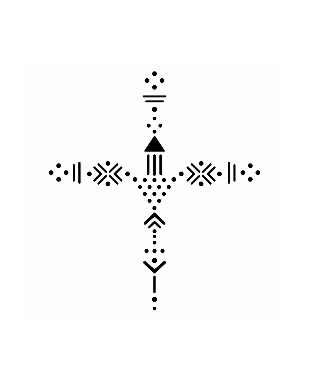Navrang Navratri Tattoo - nine symbol cross design