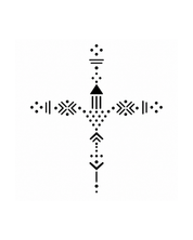 Navrang Navratri Tattoo - nine symbol cross design