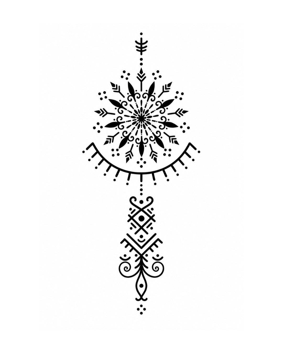 Ghera Navratri Tattoo - circular mandala design
