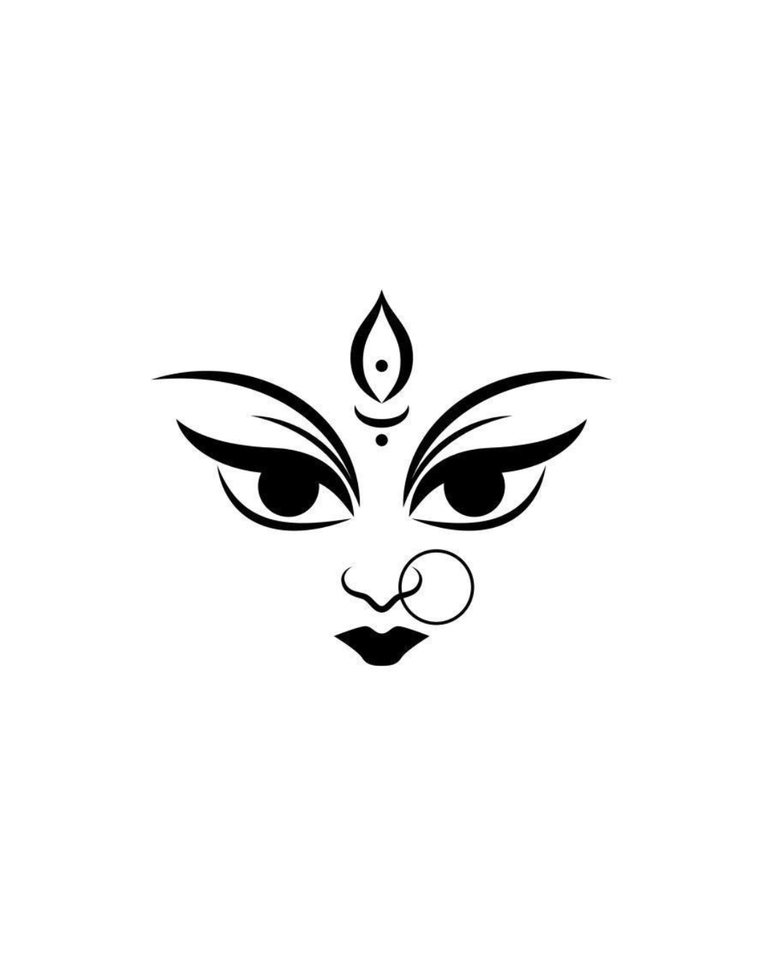 Devi Navratri Tattoo - Goddess face design