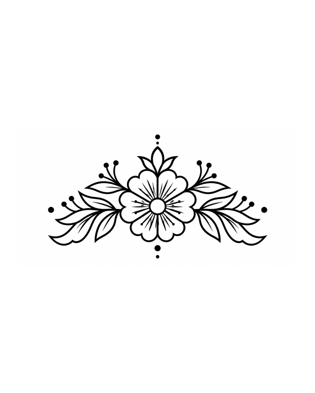 Kusum Navratri Tattoo - delicate floral design
