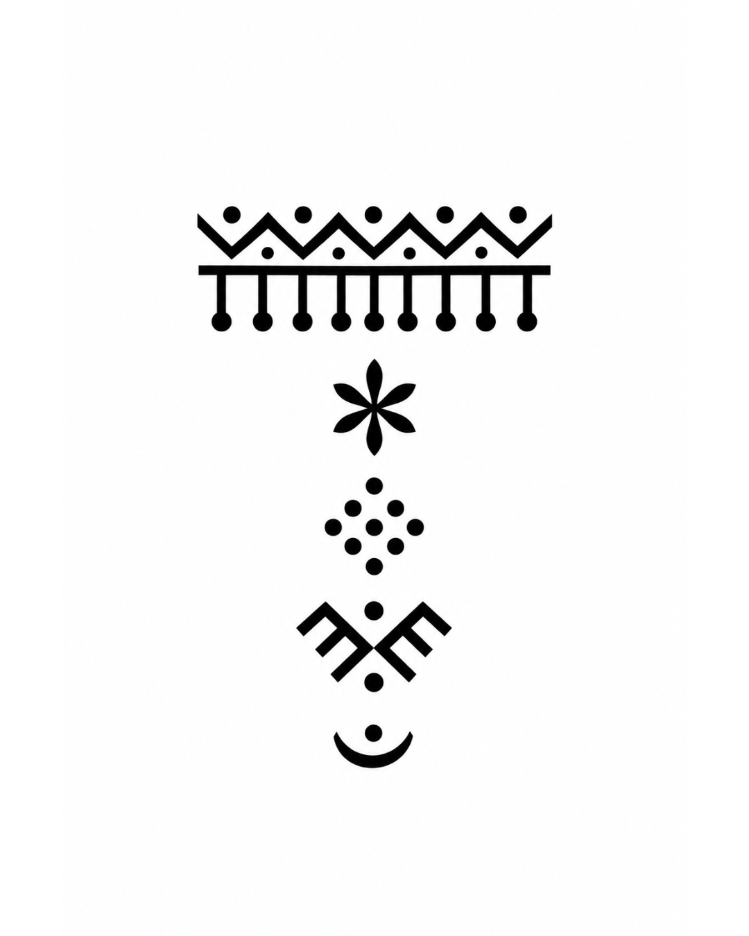 Latkan Navratri Tattoo - hanging tassel jewellery design