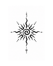 Dhuni Navratri Tattoo - sacred fire sun spiral design