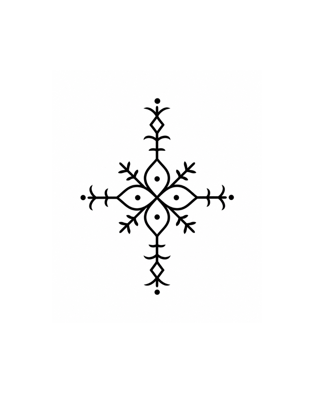 Naksh Navratri Tattoo - intricate snowflake cross design